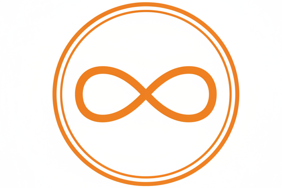 all in orange with a thin orange circle around more as a symbol dsigned